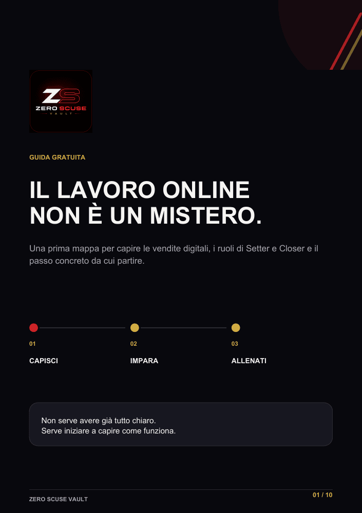 Copertina originale della guida gratuita: Il lavoro online non è un mistero
