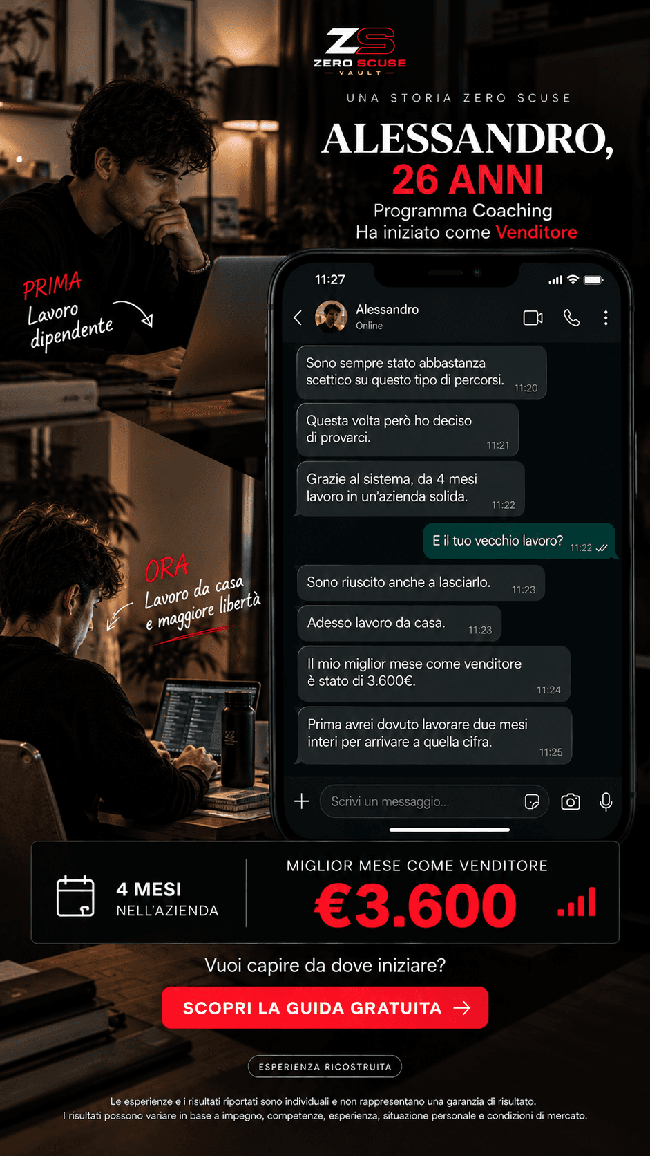 Testimonianza grafica di Alessandro, 26 anni, percorso Coaching