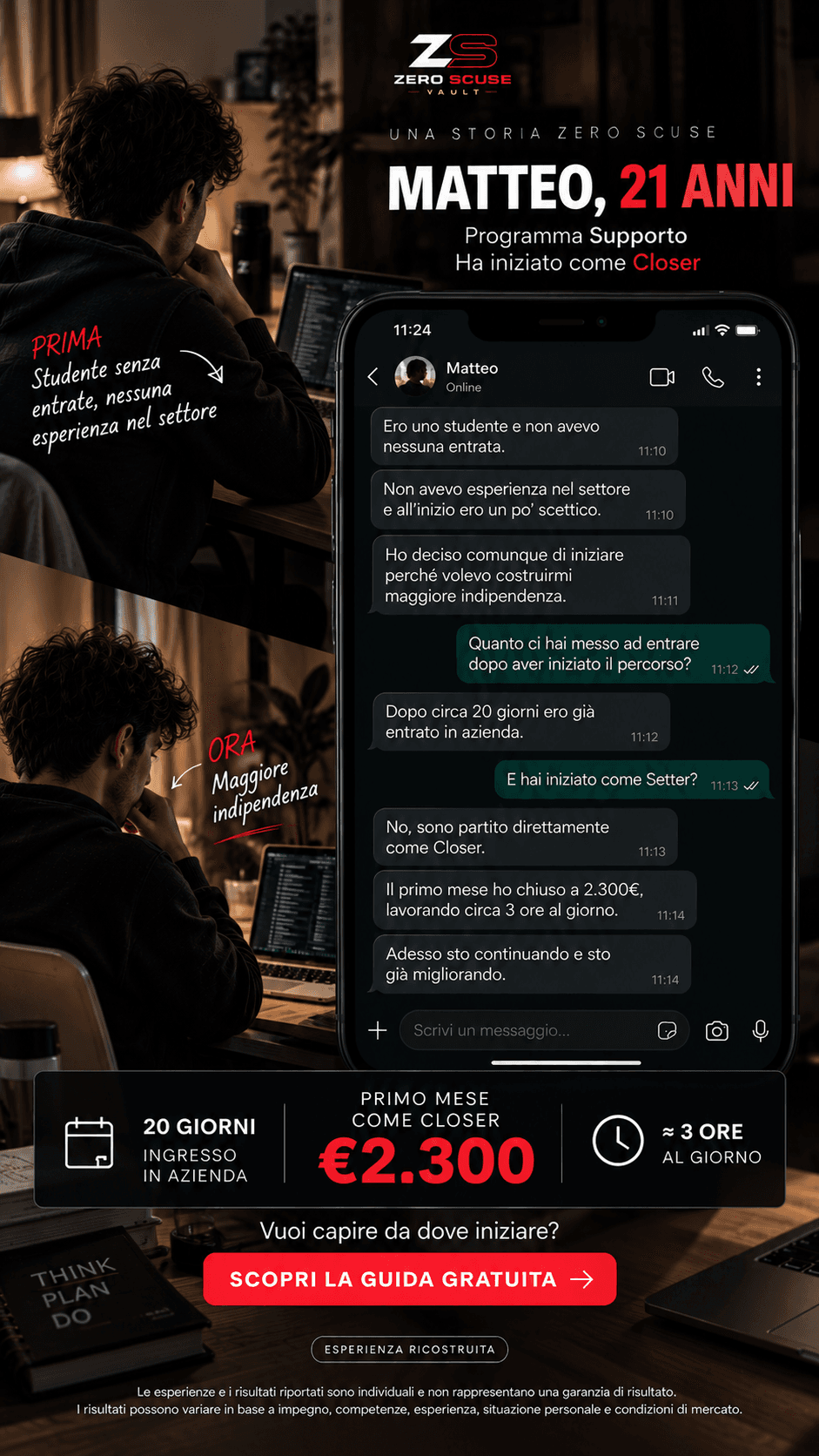 Testimonianza grafica di Matteo, 21 anni, percorso Supporto